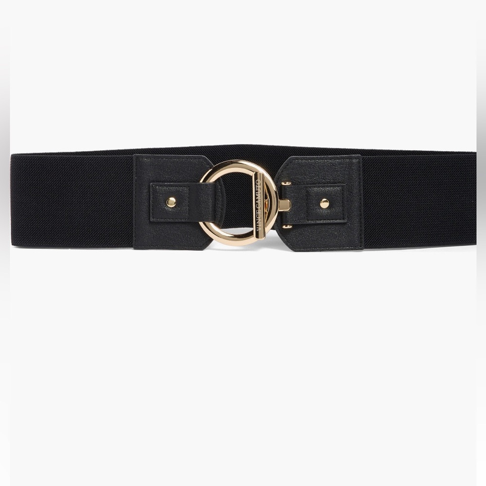 NWT Vince Camuto Black Belt with Gold Buckle